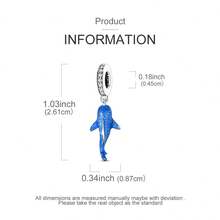 1 件镀银海洋逼真蓝鲸鲨吊坠珠适用于原创蛇形手链项链 DIY 制作独特的夏季女士礼物 - 銀色 - 查看 4