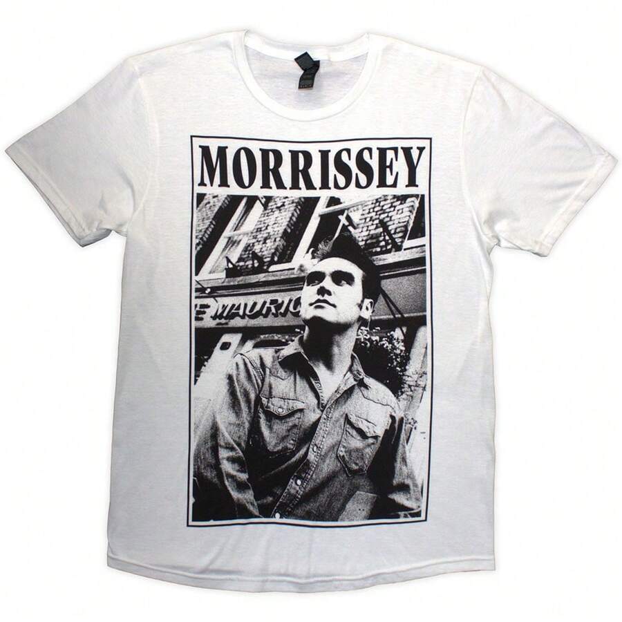 Morrissey | Official T-Shirt | Maurice B&W     - 48-Hour Fast Shipping!  - White - View 1