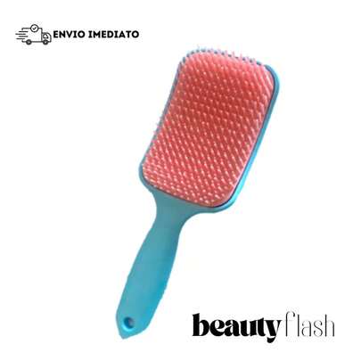 Escova de Cabelo Raquete Flex Fashion Curva para Desembaraçar Cabelos Finalização Mágica Anti frizz(Azul Bebê)