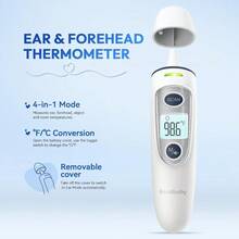 GEOXSEar Thermometer For Adults And Digital Accurate Ear And Forehead Thermometer With Fever Alarm 1 Second Fast Result FSA HSA Eligible Easy To Use 2 In 1 Mode1kk4 - 灰色 - 查看 3