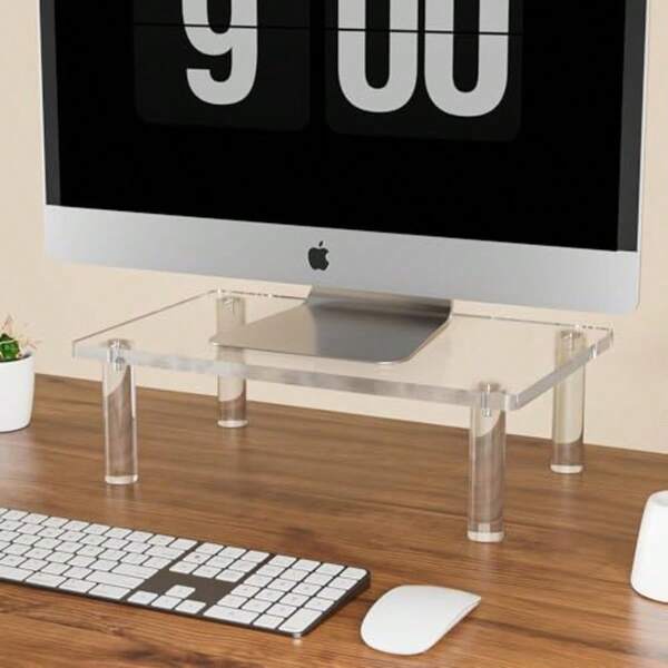 Acrylic Monitor Display Stand Port Up To 00LBS Of Weight 0mm Thickened Computer Stand Longlasting And Stable Clear Display Riser For Monitors Laptops Small Printers