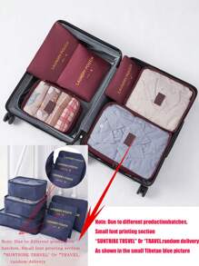 1 Set mit 6 Stück Packtaschen für Reisen, Organizer Taschen mit großer Kapazität - beinhaltet Make-up Tasche, Kulturbeutel, Kleidersack, geeignet zum Verstauen von Kleidung, Schuhen, Kosmetik, Elektronik, Accessoires, ideal für Reisen, Urlaub, Geschäftsreisen, Heimorganisation, Abschlussgeschenk für Schule, Schul-Zubehör, Schulsachen