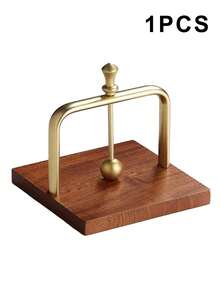 1/2pcs Luxury Wooden & Aluminum Tabletop Napkin Holder, With Spherical Counterweight, Cafe Style Paper Towel Box, Wooden Base, Suitable For Restaurant, Cafe Decor, Home Decoration, Durable, Rustic, Space-Saving - Multicolor - View 11