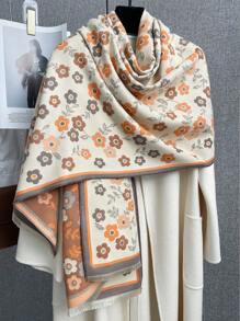 FADZOYLE 1 buc eșarfă jacquard vintage elegantă pentru femei, cu imprimeu cașmir, moale, la modă, șaluri și împachetări mari, pelerină supradimensionată, pătură caldă de iarnă și toamnă, potrivită pentru uz zilnic, rochii elegante de seară, cadou de călătorie și birou, accesorii pentru femei