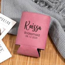 个性化皮革罐式冷却器，刻字礼物，父亲节圣诞礼物，男朋友礼物，伴娘礼物，生日礼物，单身派对礼物，啤酒罐冷却器 - 多色 - 查看 7