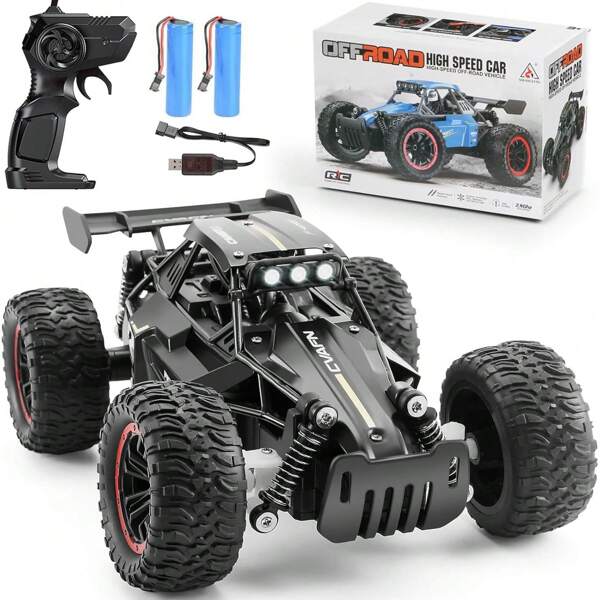 Automobile telecomando in lega di metallo in scala 1:16 ad alta velocità, 2.4G, carrozzeria in lega con luci, adatto come regalo di compleanno e Pasqua