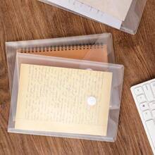 Carpetas para documentos, paquete de 12 bolsas grandes transparentes de 10 x 7 pulgadas con troqueles y sellos, sobres de plástico transparente e impermeables con soporte de archivo - Transparente - Ver 5