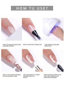 XEIJAYI Cat Eye Chrome Nail Powder Chameleon Magnetic Powder 9D Cat Eye Effect Mirror Effect Pigment Dust Powder - Discolor Rainbow