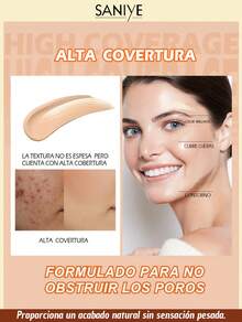 Corrector líquido  SANIYE con aplicador tipo brocha Duradera, De Cobertura Completa, A Prueba De Sudor,textura ligera - 01 - Ver 3