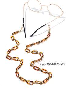 1 pièce Chaîne de lunettes en acrylique fait main pour femmes, chaîne de lunettes de soleil essentielle pour les voyages, accessoires de lunettes, chaîne de lunettes pour utilisation à la plage, chaîne anti-perte de lunettes - Multicolore - Voir 3