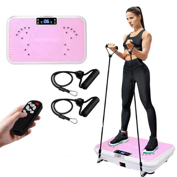 Pink ROTAI Compact Vibration Plate Exercise Machine Without Battery, Quiet Shaking Technology For Daily Workouts, Easy Clean Design And Family Gift Ready