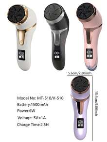 Rechargeable Electric Callus Remover (With Dust Collector), Professional Foot Care Set, Dead Skin Remover With 3 Replacement Heads And 2 Speed Settings, LCD Display Foot Massager (1500mAh Battery Capacity) - White - View 10