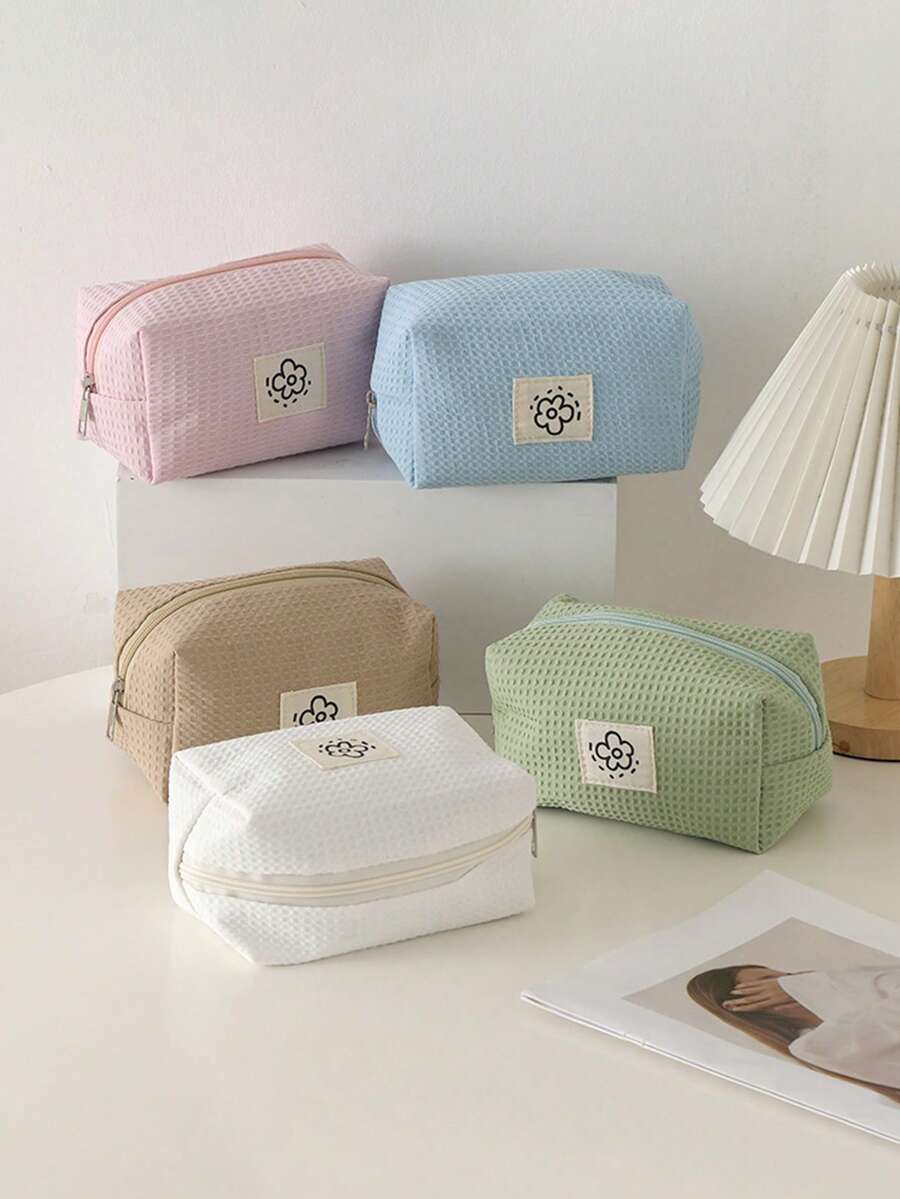 1 Pieza Estuche de lápices de burbuja simple, diseño de logotipo de flor hermosa, estuche de lápices portátil para almacenamiento de artículos de oficina y escolares, regalo de regreso a la escuela para amigos, útiles escolares, mochila escolar - Multicolor - Ver 1