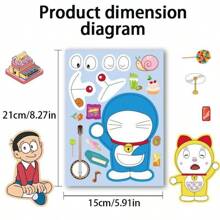 bandai 8/16 Doraemon Sticker Pack, Cartoon Stickers, Suitable For DIY Projects, Laptops, Guitars, Cups, Etc., Perfect For Holidays And Birthday Gifts