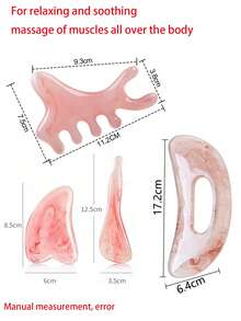 1块ABS材质刮痧板，适用于背部和面部，手动可重复使用，放松肌肉，缓解肌肉疲劳 - 水疗皮肤肌肉按摩器，身体刮痧工具，面部刮痧工具，深层组织按摩工具套装，放松颈肩，新月形刮痧板，刮痧，淋巴引流，消除橘皮组织，背部刮痧板，学校，返校，旅行，旅行必备，居家必备，水疗，按摩工具，按摩，按摩器，水疗