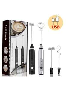 1 pezzo Montalatte elettrico 2 in 1, a mano con frusta in acciaio inossidabile e separatore di tuorlo d'uovo - ricaricabile USB, montatore di latte a 3 velocità regolabili, mini frullatore, miscelatore per bevande per caffè, latte, cappuccino, torte, cioccolata calda | Portatile, può montare panna, sbattere uova, mescolare ingredienti, in materiale plastico, alimentato a batteria al litio, utensile da cucina - Multicolore - Visualizzare 12