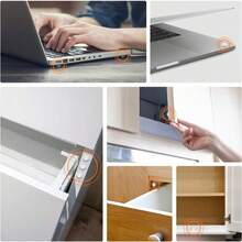 橱柜门缓冲器 100 件装隔音自粘橡胶垫，圆点双缓冲透明橱柜缓冲器，抽屉、相框、砧板的橱柜挡块 - 透明 - 查看 4