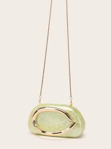 Borsetta da sera, pochette per donne e ragazze, borsa da festa con dettagli in metallo, fibbia e manico in acrilico, adatta a matrimoni e cerimonie, con catenina in metallo, versatile come borsetta e da cocktail, nuova borsa portafoglio per cerimonie e banchetti