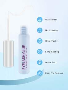 1PC 5ml Clear Eyelash Glue, Waterproof Super Strong Hold False Eyelash Adhesive, Brush On Lash Glue For False Eyelashes, Quick Drying And Long Lasting Lash Gluelash Glue,Eyelash Glue - 白色 - 查看 9