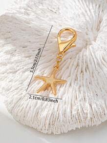 1 Pc Summer Marine Ocean Style Starfish Bikini Charm , Starfish Pendant For Bikini Outfit , Vocation Style Women Jewelry Accessories