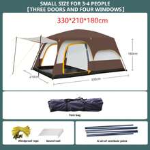 Portable, Durable, Thickened, Quick Assembly, Suitable For 4-12 People, 2 Bedrooms & 1 Living Room, With Storage Bag, Ventilation, Mosquito-Proof - Ideal For Outdoor Camping And Hiking!