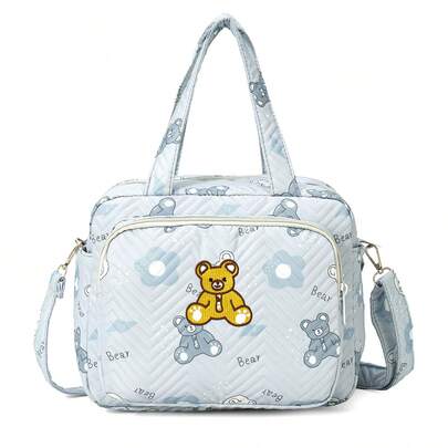 1 件装时尚妈咪包，简约手提包和单肩包，时尚刺绣尿布包，适合妈妈外出