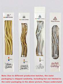 36/18/12/6pcs-Birthday Cake Candles, 6pcs/Box, Cake Decoration, Spiral Candles, Curve Candles, Gold Candles, Silver Candles, Twist Candles, Arch Candles, Suitable For Birthdays, Weddings, Festivals, Party Supplies - Multicolor - View 8