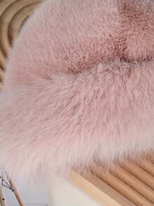 1pc Elegant Solid Color Polyester Fluffy Lined Warm Windproof New Fuzzy Faux Fox Trapper Hat, Thick Ear Protection Bucket Hat, Autumn/Winter Winter Outfits