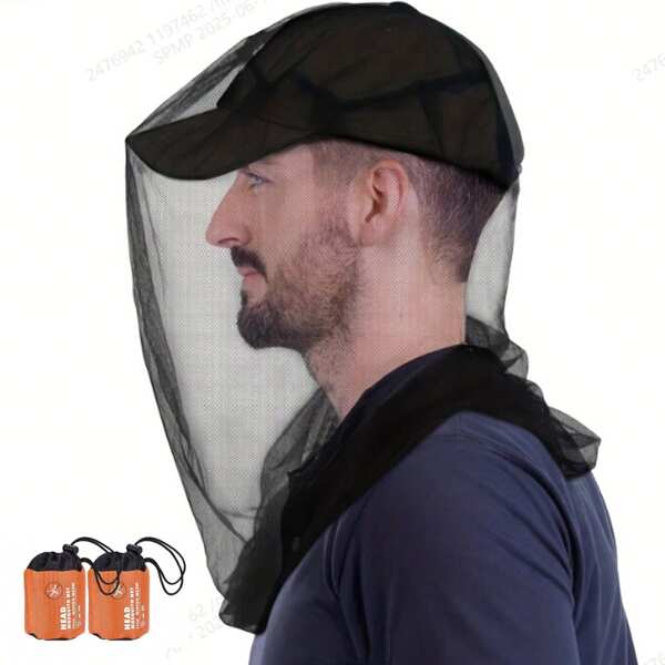 Red antimosquitos de alta calidad, paquete medio, a prueba de moscas e insectos, súper grande, súper larga, agujeros súper finos, adecuada para acampar, senderismo, pesca, jardinería, caza, apta para sombreros de hombres y mujeres