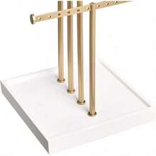 Basics Soporte para árbol de joyería de cuatro niveles color blanco latón - Blancolatón - Ver 3