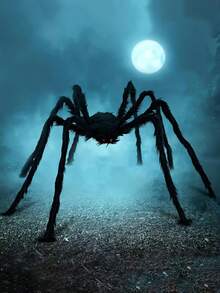 Spider Web Extra Large Spider Triangle Web Halloween Decoration Props Party Prank Realistic Fur Spider Home Decor Fall Decor Room Decor Autumn Decor - Multicolor - View 4