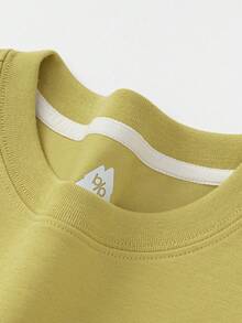 儿童长袖T恤 2025 柔软圆领衬衫 - 淺土黃 - 查看 3