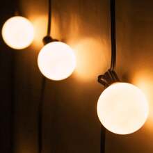 G40 Outdoor Solar Powered String Lights, Frosted Plastic Bulbs, Emit Warm Vintage Light, Suitable For New Year, Wedding, Camping, Garden, Holidays, Patio, Yard, Balcony Lighting, Outdoor Party, Christmas Decoration