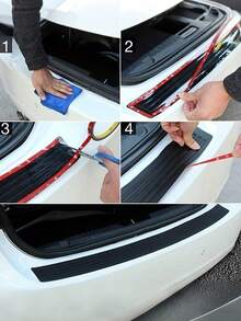 后部碰撞保护汽车行李箱护栏,保险杠防刮擦尾门装饰门槛保护贴纸 - 彩色 - 查看 3