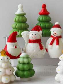 使用扫帚、雪人、硅胶蜡烛模具、自制圣诞雪人工艺品、树脂石膏模具、DIY制作工艺品和蜡烛以及家居装饰 - 白色 - 查看 2