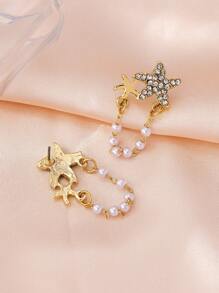 1 Paar modische Quasten-Muschel-Perlen-Ohrstecker, geeignet für Frauen Partys, Dates, täglichen Gebrauch