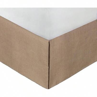 Greenland Home Bed Skirt, Burlap Drop. 100% Polyester Platform, Natural, King