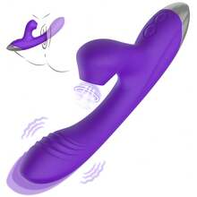 Juguete sexual vibrador con movimiento de penetración para estimulación del punto G para mujeres, estimulador clitoriano en forma de rosa con 10 modos de vibración, incluida función de lamido, vibrador tipo conejo para mujeres y parejas