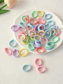 50pcs Girls' Colorful Casual & Versatile Hair Ties, Must Have For Summer