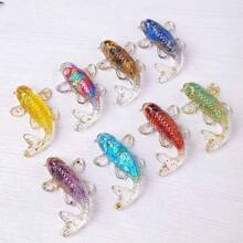 1PC Natural Healing Crystal Fragment Gravel Multi-Style Resin Goldfish Jewelry Gifts