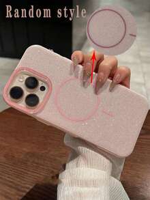 حافظة هاتف محمي فاخرة ولامعة، رقيقة ومغناطيسية للشحن اللاسلكي، متوافقة مع هواتف آي فون 16 15 14 13 12 برو ماكس 11، هلامية جميلة ومقاومة للصدمات وللسقوط، حماية شاملة - وردي - مشاهدة 2