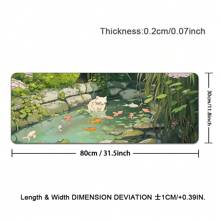 1PC Super Cool Cat Is In The Fishpond Large Gaming Mouse Pad With Extended Rubber Edge And Precise Locking - Soft Comfortable And Non-Slip For Your Desk