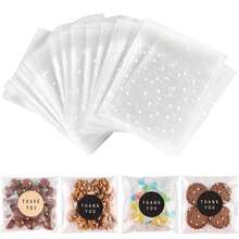 100 كيس ذاتي اللصق للبسكويت، أكياس بلاستيكية DIY للحلوى، أكياس هدايا زخرفية، أكياس تغليف السيلوفان للحلوى والمعجنات، أكياس هدايا لحفلات عيد الميلاد والأعراس والمناسبات الخاصة - متعدد الألوان - مشاهدة 7