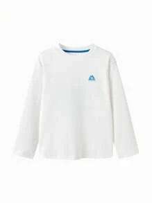 Balabala Camiseta de Manga Longa Infantil 2025 Suave Gola Careca