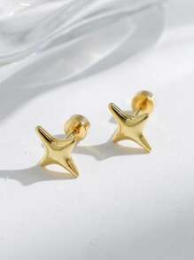 Mazuer 1 par de pendientes de acero inoxidable con diseño vintage estilo perla estrella chapados en oro de 18K, joyería para mujer, regalo para el Día de la Madre, joyería occidental Y2K para playa, fiesta, viajes diarios y vacaciones