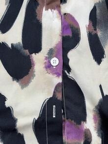 女士时尚新款单排扣长袖衬衫、长袖上衣 - 紫色 - 查看 5