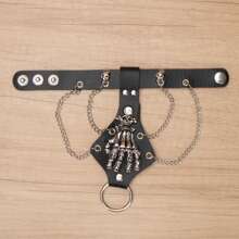 8pcs/16pcs/24pcs European And American Punk Style Rivet Personalized Men's Exaggerated Leather Bracelets
