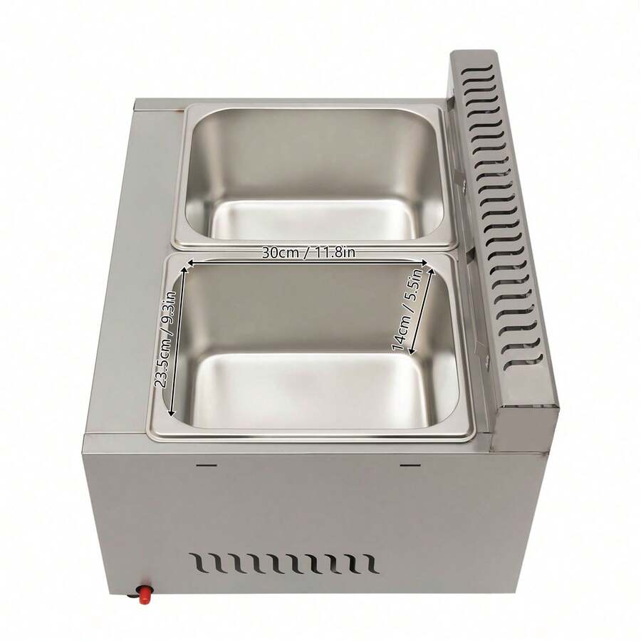 TFCFL 12L Commercial Countertop Gas Fryer 2 Wells Deep Fryer Propane Stainless Steel - Silver - View 1