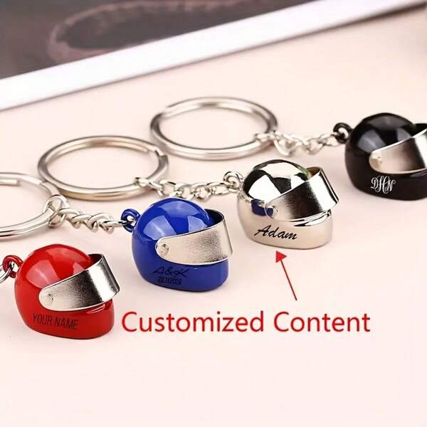 1pc Custom Engraved Keychain - Stylish Metal Anti-Lost Design, Durable Car Key Pendant, License Plate Number, Logo Engraving, Polished Craftsmanship, Car Keychain Accessories, High Quality Engraving