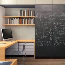 1 Set Detachable Blackboard Wallpaper & 5 Chalks, Durable Dry Erase Message Board, Suitable For Graffiti, Office, School, Home